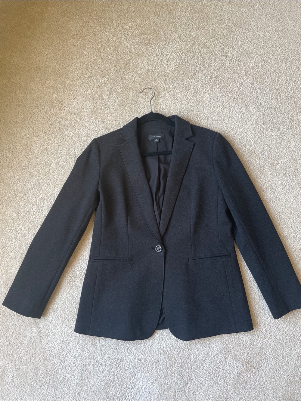 Ann Taylor Elegant Charcoal/Black Blazer